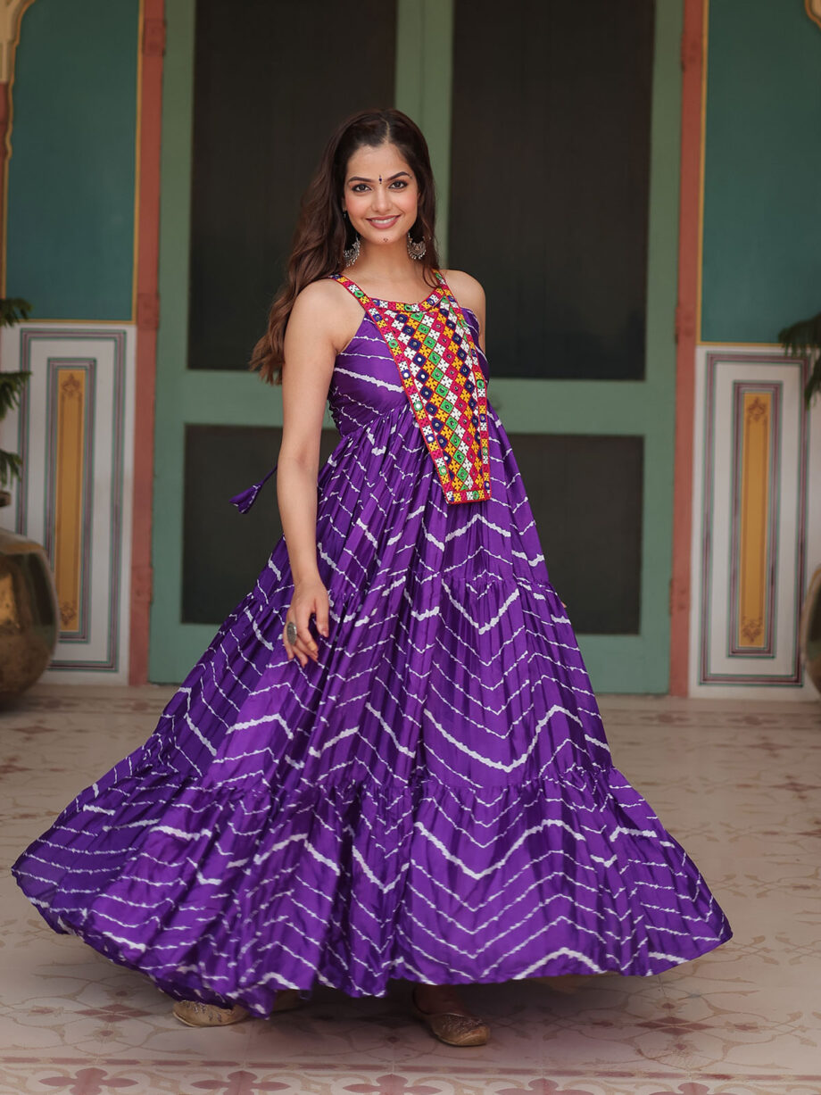 RebeccaPurple Trendy Designer Readymade Gown